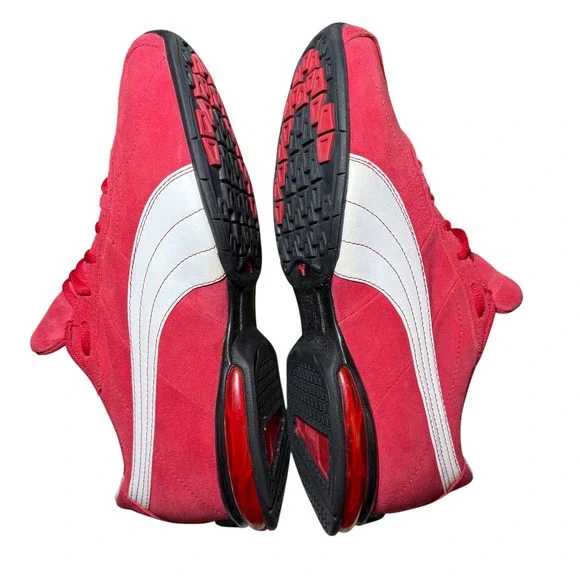 Puma Turin Red White Suede Running Shoe Men display picture 2
